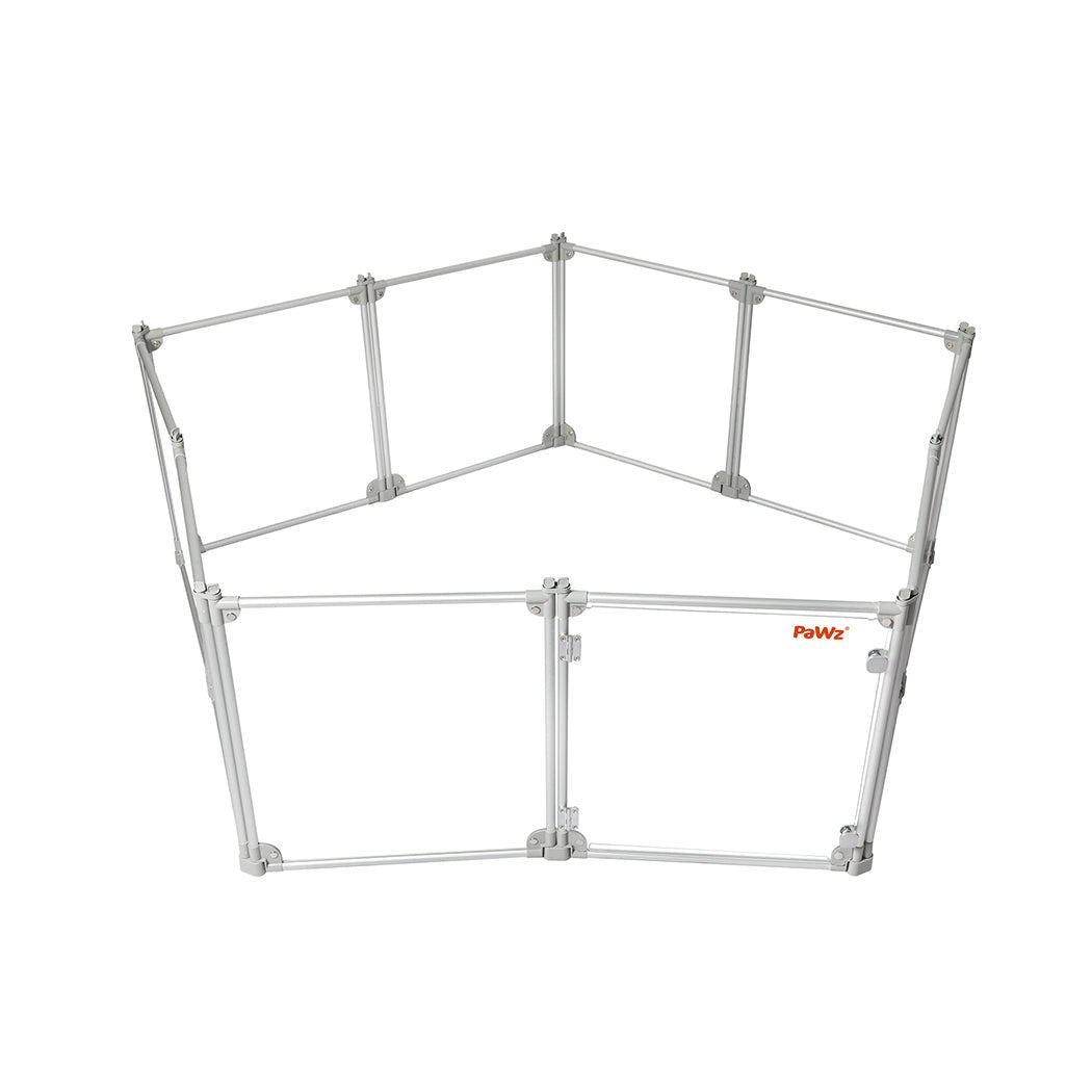 10 - Panel Transparent Acrylic Folding Dog Playpen Fence - Grey - Rivercity House & Home Co. (ABN 18 642 972 209) - Affordable Modern Furniture Australia