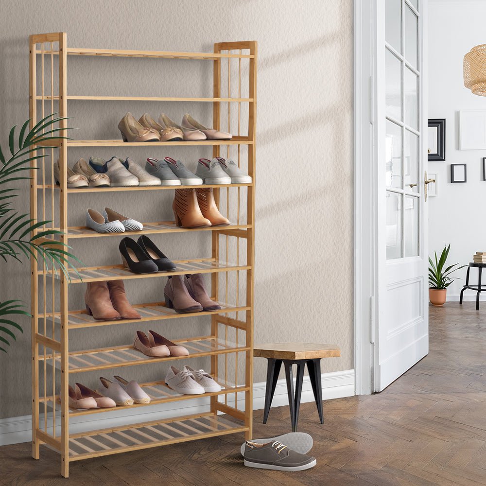 10 Tier Bamboo Shoe Rack Organiser