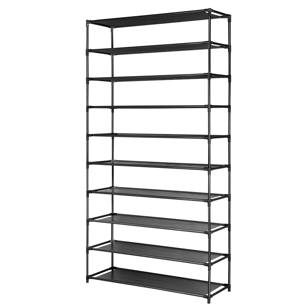 10 Tier Stackable Shoe Rack (Black) - Rivercity House & Home Co. (ABN 18 642 972 209) - Affordable Modern Furniture Australia