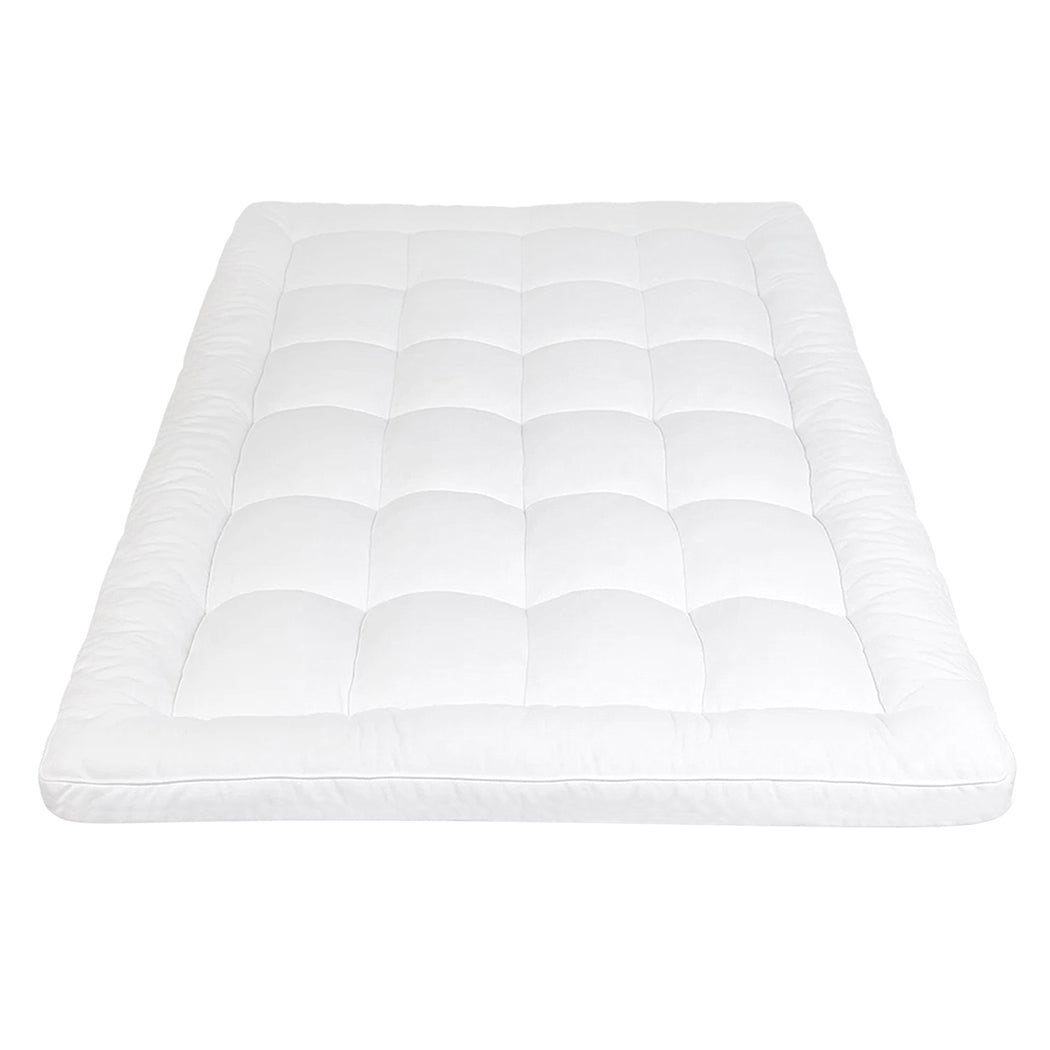 1000GSM Bamboo Pillowtop Mattress Topper Double - White - Rivercity House & Home Co. (ABN 18 642 972 209) - Affordable Modern Furniture Australia