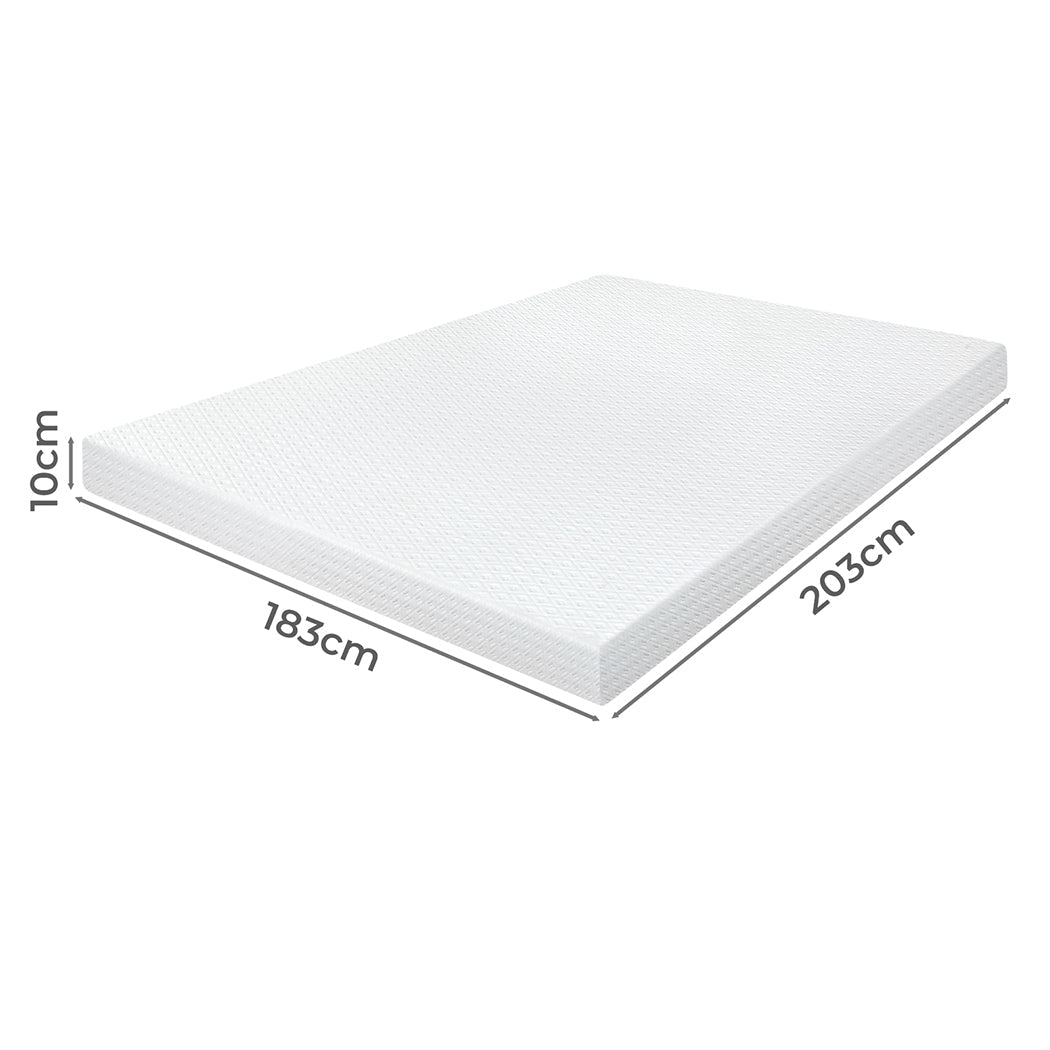 10cm Dual - Layer Gel Bamboo Charcoal Memory Foam Mattress Topper - White - Rivercity House & Home Co. (ABN 18 642 972 209) - Affordable Modern Furniture Australia
