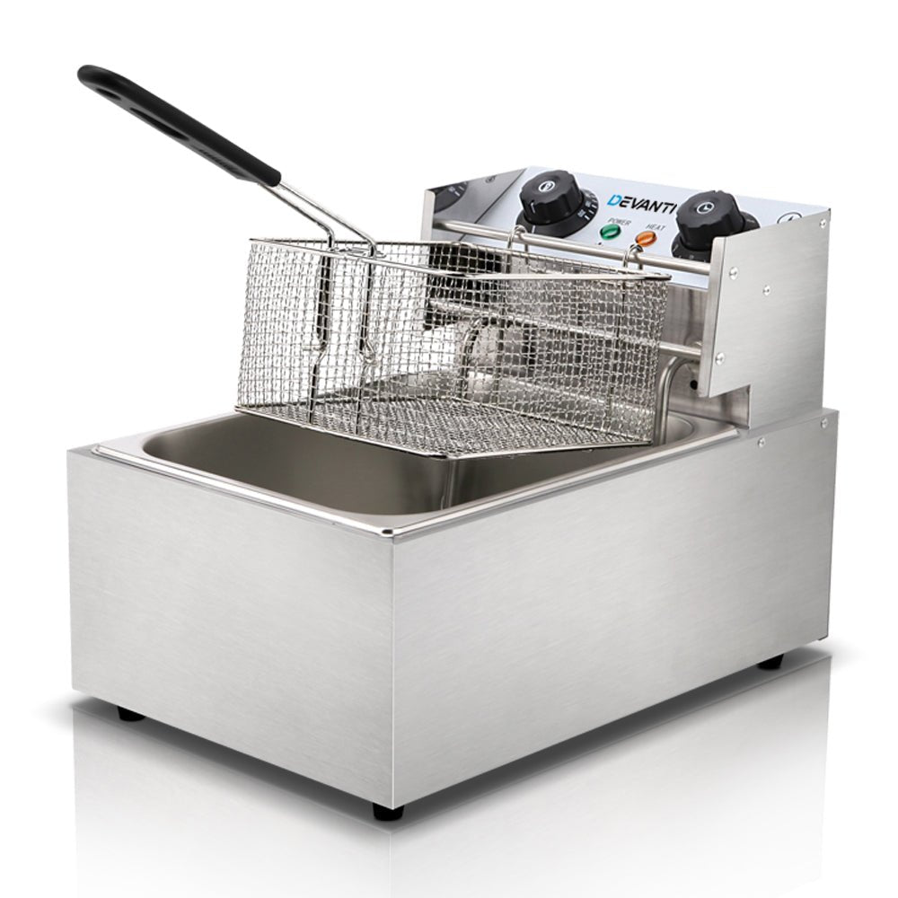 10L Electric Commercial Deep Fryer Single Basket 2200W - Appliances > Kitchen Appliances > Deep Fryers - Rivercity House & Home Co. (ABN 18 642 972 209) - Affordable Modern Furniture Australia