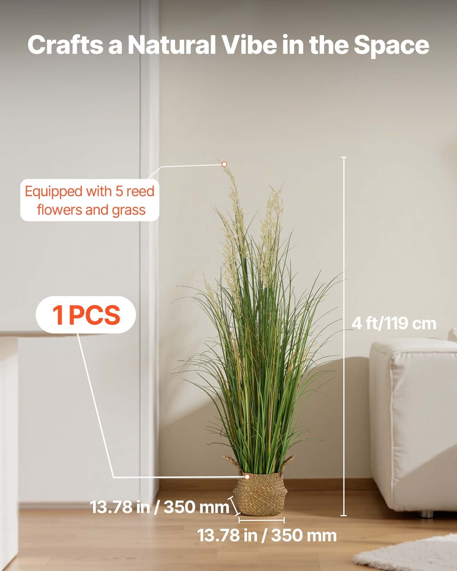 1194mm Artificial Reed Grass Plant in Pot for Indoor Outdoor Décor - Green - Home & Garden > Artificial Plants > Artificial Wall Plants - Rivercity House & Home Co. (ABN 18 642 972 209) - Affordable Modern Furniture Australia