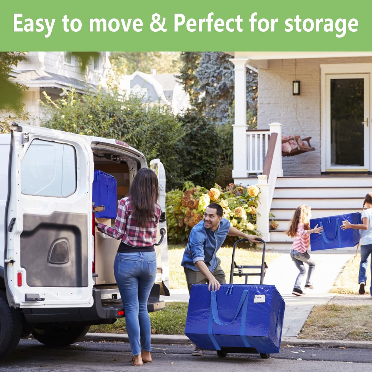 12 - Pack Large 95L Moving Storage Bags with Zippers & Handles for Travel, Camping & Organization - Blue - Home & Garden > Travel > Duffel Bags - Rivercity House & Home Co. (ABN 18 642 972 209) - Affordable Modern Furniture Australia