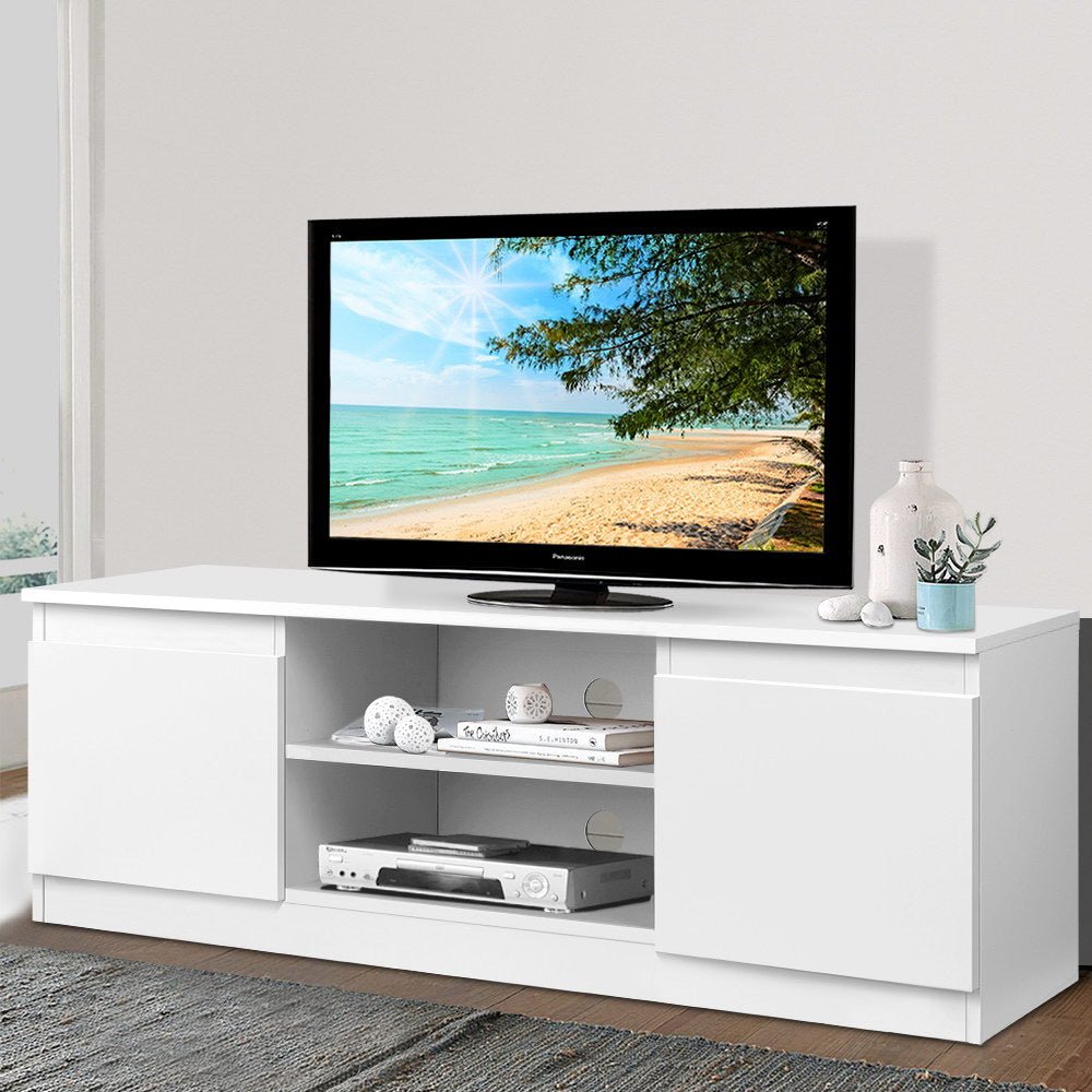 120CM White TV Entertainment Unit - Rivercity House & Home Co. (ABN 18 642 972 209) - Affordable Modern Furniture Australia