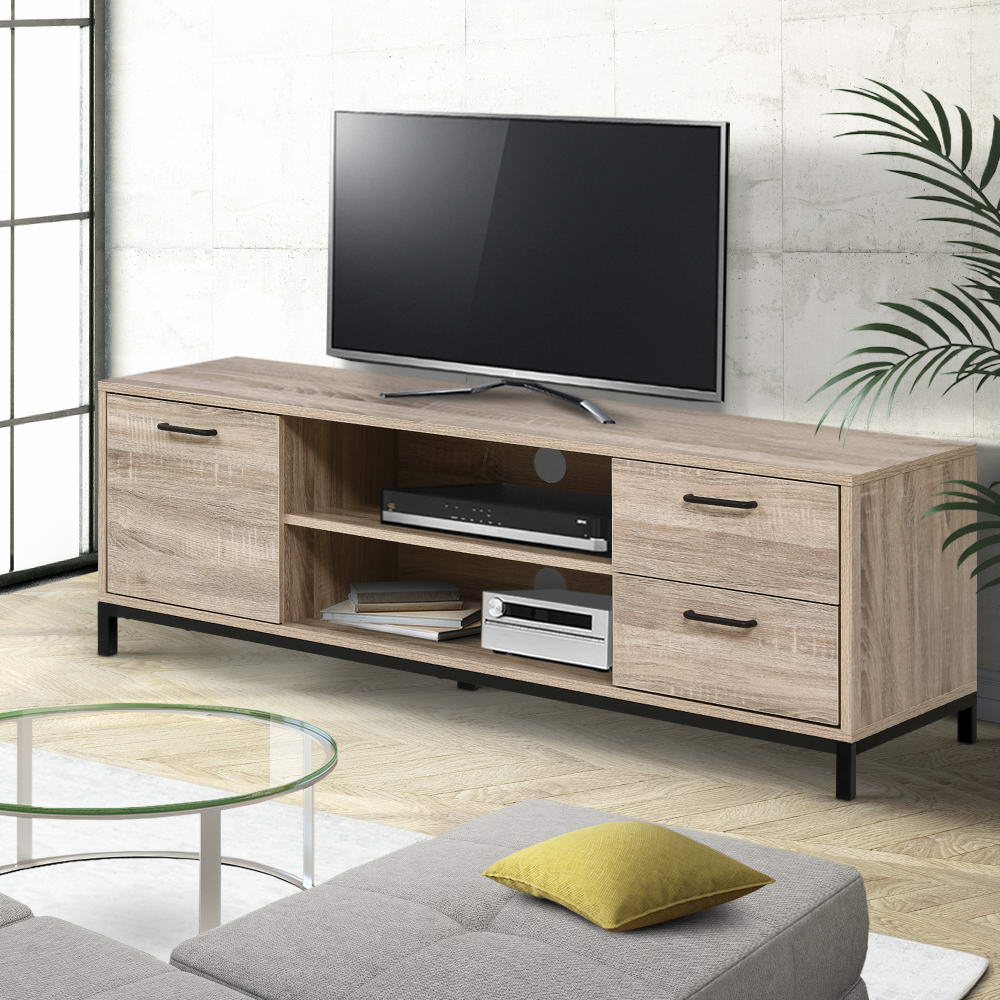 132CM Industrial Oak TV Cabinet - Rivercity House & Home Co. (ABN 18 642 972 209) - Affordable Modern Furniture Australia