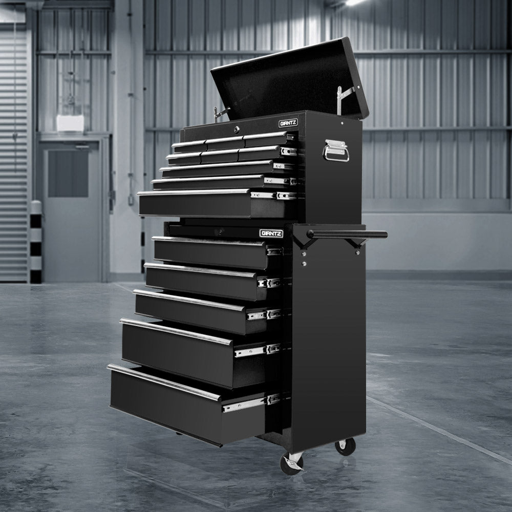 14 Drawer Tool Box Cabinet Chest Mechanic Garage Storage Trolley Black - Tools > Tools Storage > Tool Cabinets - Rivercity House & Home Co. (ABN 18 642 972 209) - Affordable Modern Furniture Australia