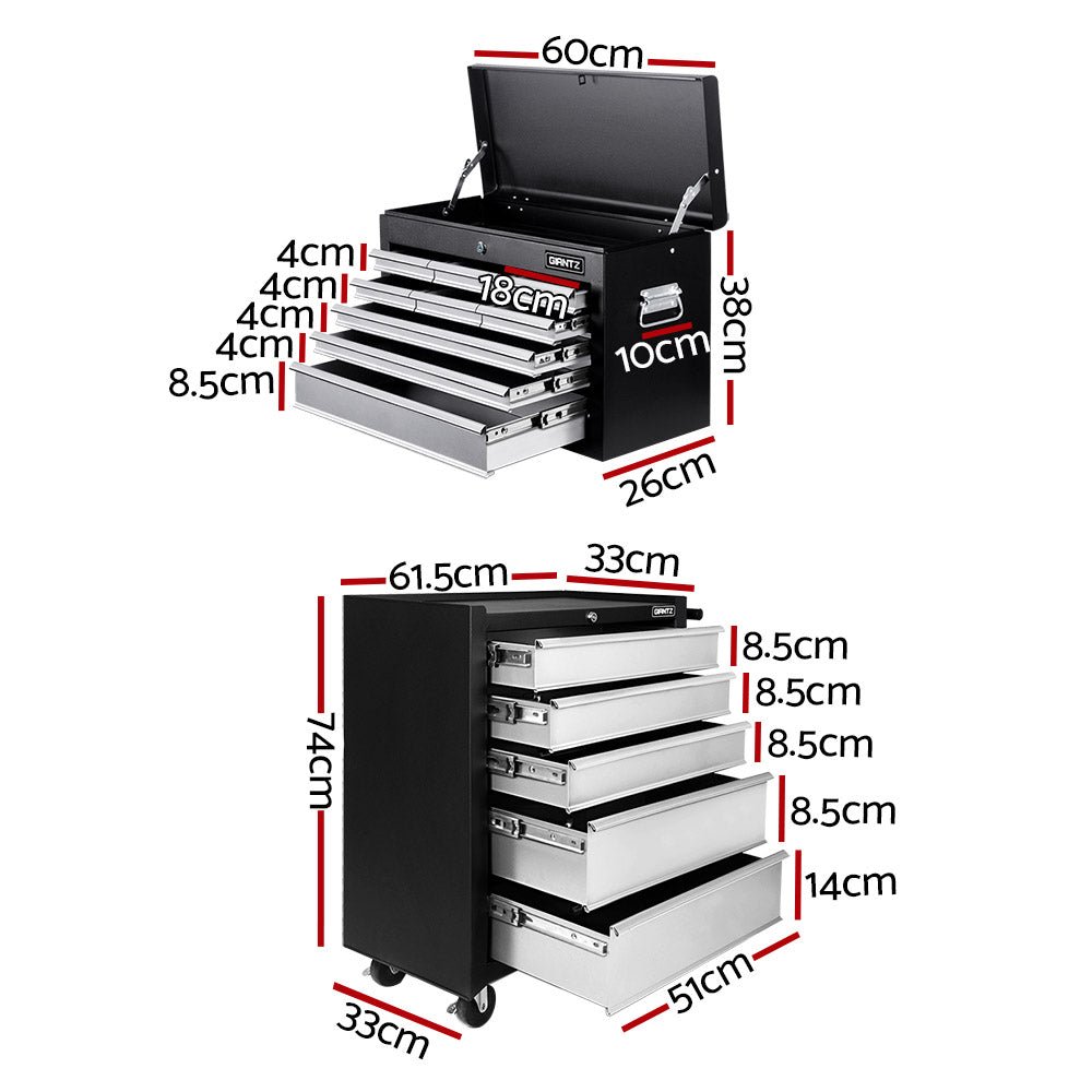 14 Drawer Tool Box Cabinet Chest Mechanic Garage Storage Trolley Grey - Tools > Tools Storage > Tool Cabinets - Rivercity House & Home Co. (ABN 18 642 972 209) - Affordable Modern Furniture Australia