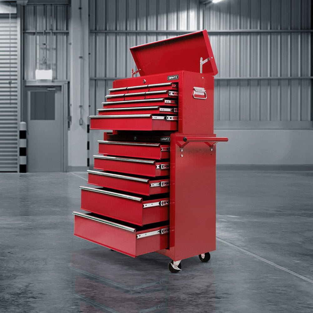 14 Drawer Tool Box Cabinet Chest Mechanic Garage Storage Trolley Red - Tools > Tools Storage > Tool Cabinets - Rivercity House & Home Co. (ABN 18 642 972 209) - Affordable Modern Furniture Australia