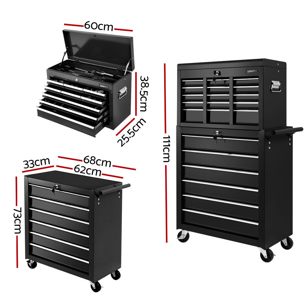 15 Drawer Tool Box Cabinet Chest Trolley Toolbox Garage Storage Box - Tools > Tools Storage > Tool Cabinets - Rivercity House & Home Co. (ABN 18 642 972 209) - Affordable Modern Furniture Australia