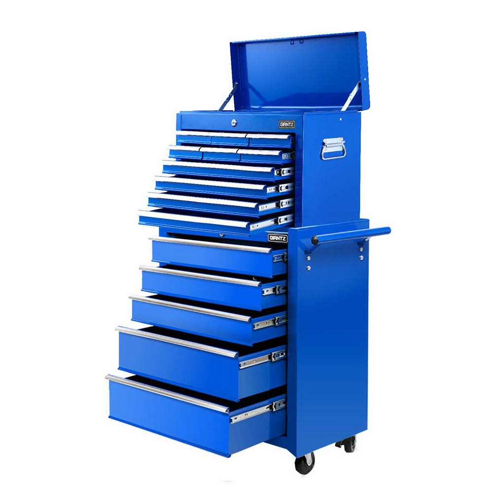 15 Drawers Tool Chest Trolley Toolbox 2 - in - 1 Storage Blue - Tools > Tools Storage > Tool Boxes - Rivercity House & Home Co. (ABN 18 642 972 209) - Affordable Modern Furniture Australia