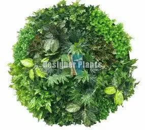 150cm Artificial Plant Wall Disk with Mixed Ivy and Philodendron - Onyx Black - Home & Garden > Artificial Plants > Artificial Wall Plants - Rivercity House & Home Co. (ABN 18 642 972 209) - Affordable Modern Furniture Australia
