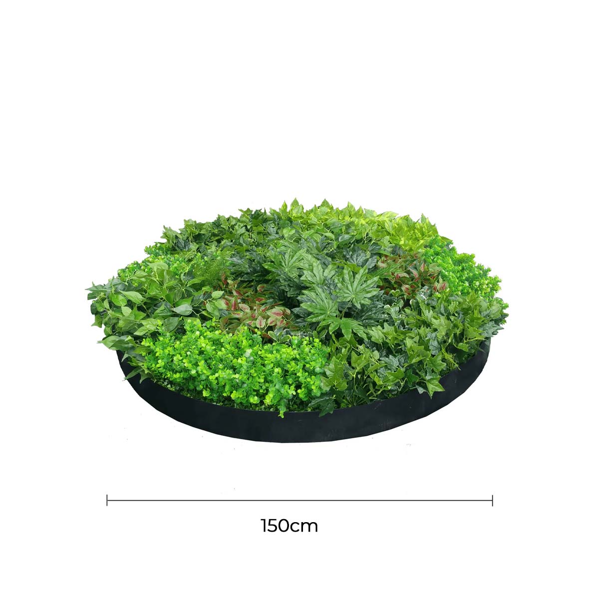 150cm Artificial Plant Wall Disk with Mixed Ivy and Philodendron - Onyx Black - Home & Garden > Artificial Plants > Artificial Wall Plants - Rivercity House & Home Co. (ABN 18 642 972 209) - Affordable Modern Furniture Australia
