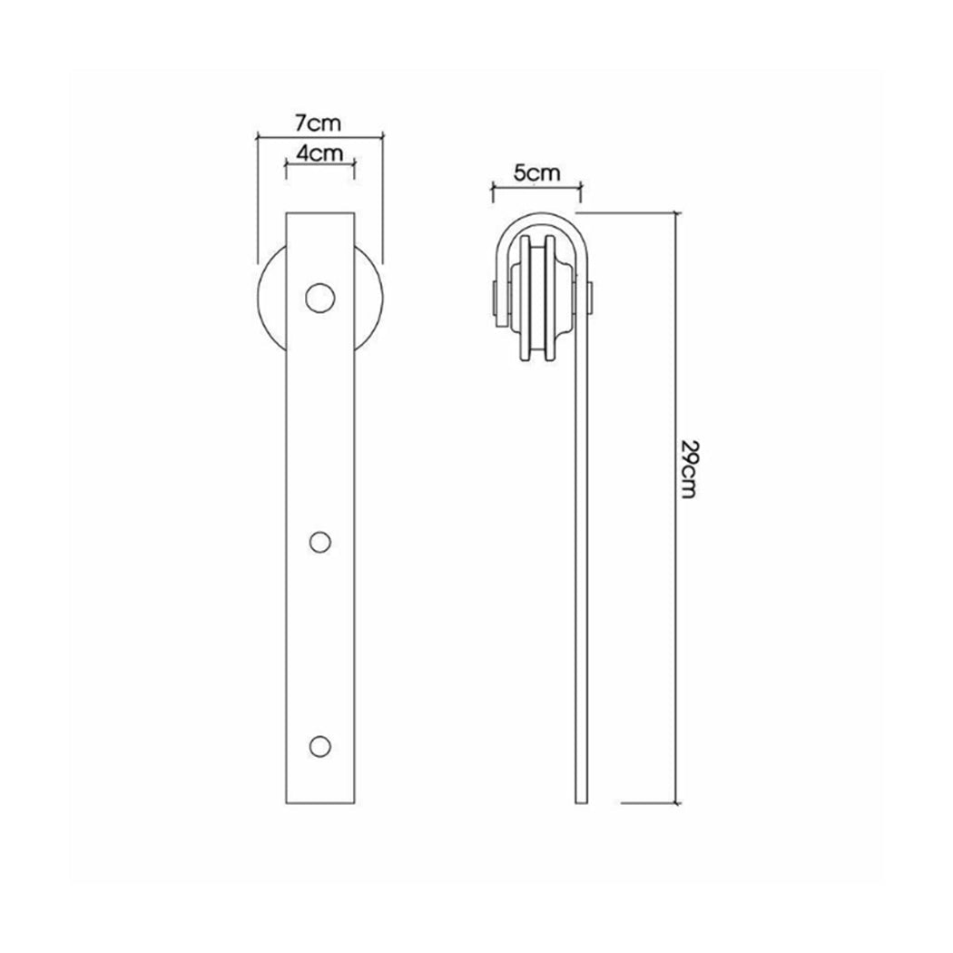 1.5M Antique Classic Single Sliding Barn Door Track Kit - Black - Rivercity House & Home Co. (ABN 18 642 972 209) - Affordable Modern Furniture Australia