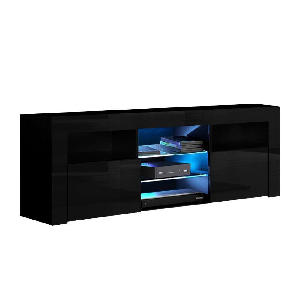 160CM LED Entertainment Unit - Black - Rivercity House & Home Co. (ABN 18 642 972 209) - Affordable Modern Furniture Australia