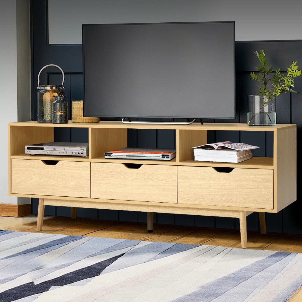 160CM Scandinavian Style Entertainment Unit Natural - Rivercity House & Home Co. (ABN 18 642 972 209) - Affordable Modern Furniture Australia