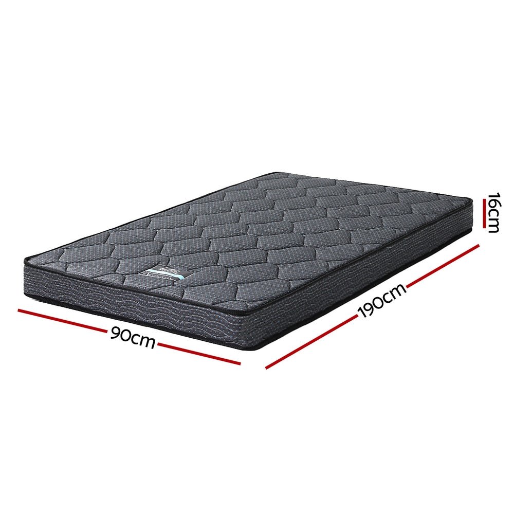 16cm Mattress Bonnell Spring Single - Furniture > Mattresses > Single Mattress - Rivercity House & Home Co. (ABN 18 642 972 209) - Affordable Modern Furniture Australia