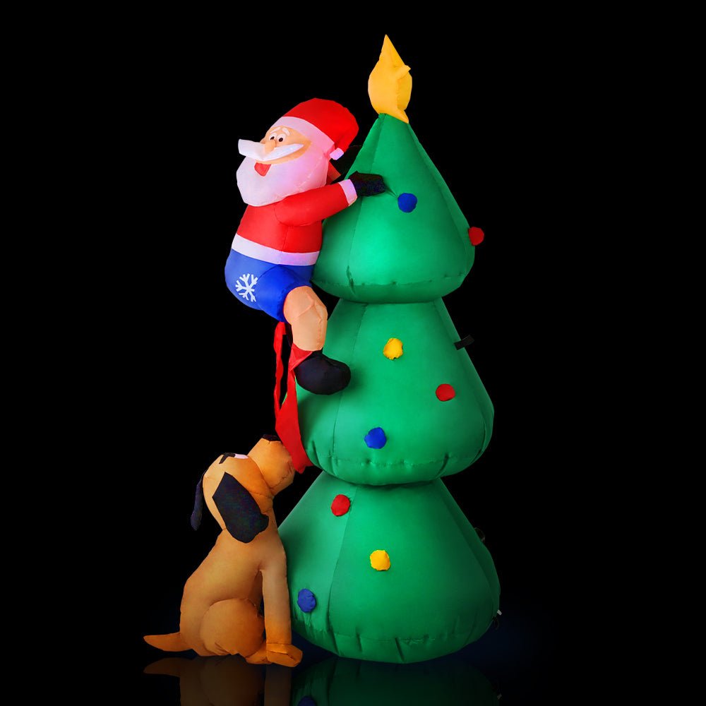 1.8M Christmas Inflatable Santa on Tree Lights Xmas Decor Airblown - Occasions - Rivercity House & Home Co. (ABN 18 642 972 209) - Affordable Modern Furniture Australia