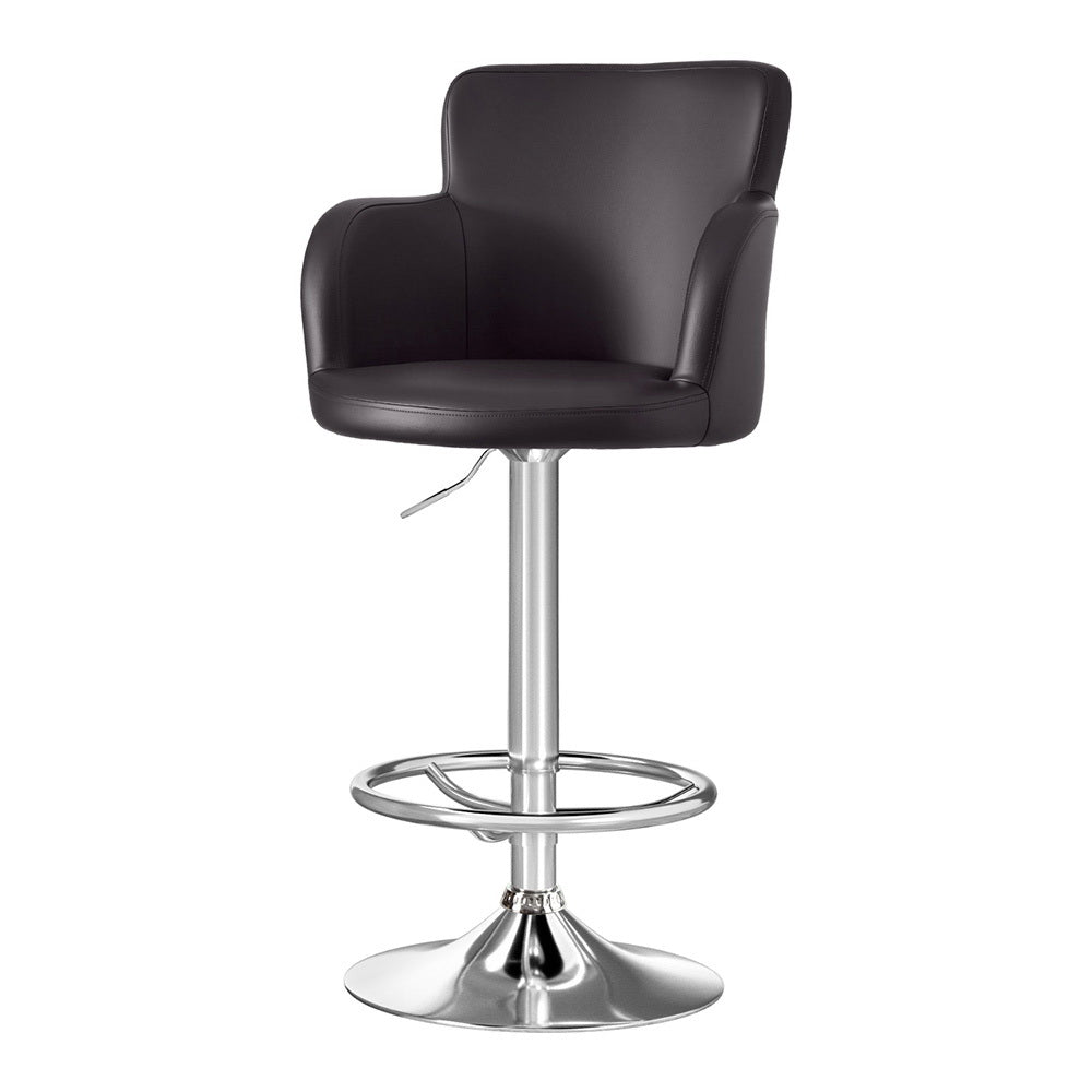 1x Leather Bar Stools Swivel Adjustable Gas Lift PU Counter Chairs Brown - Furniture > Bar Stools & Chairs > Table & Bar Stools - Rivercity House & Home Co. (ABN 18 642 972 209) - Affordable Modern Furniture Australia