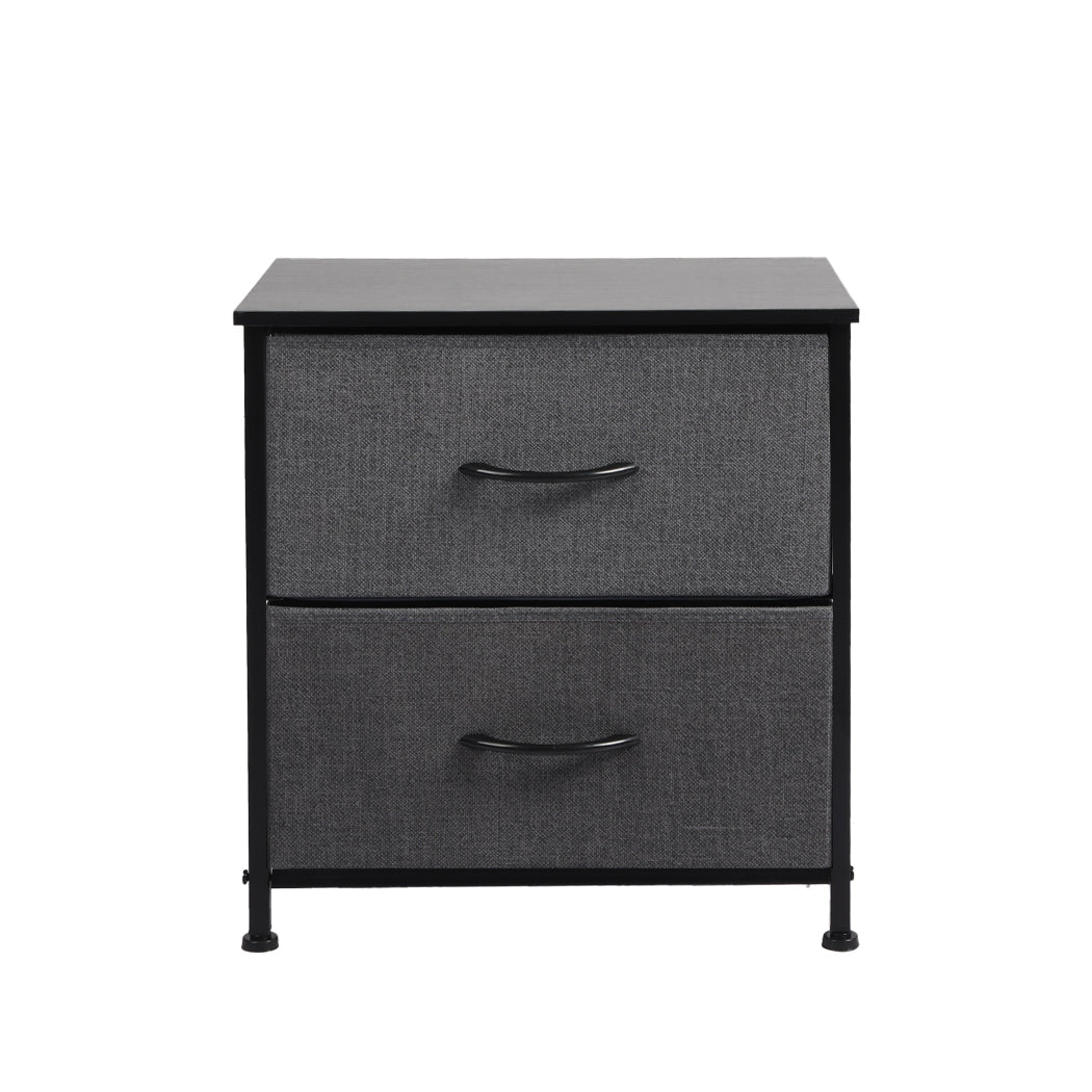 2 - Drawer Storage Cabinet Chest with Removable Drawers - Dark Grey - Rivercity House & Home Co. (ABN 18 642 972 209) - Affordable Modern Furniture Australia