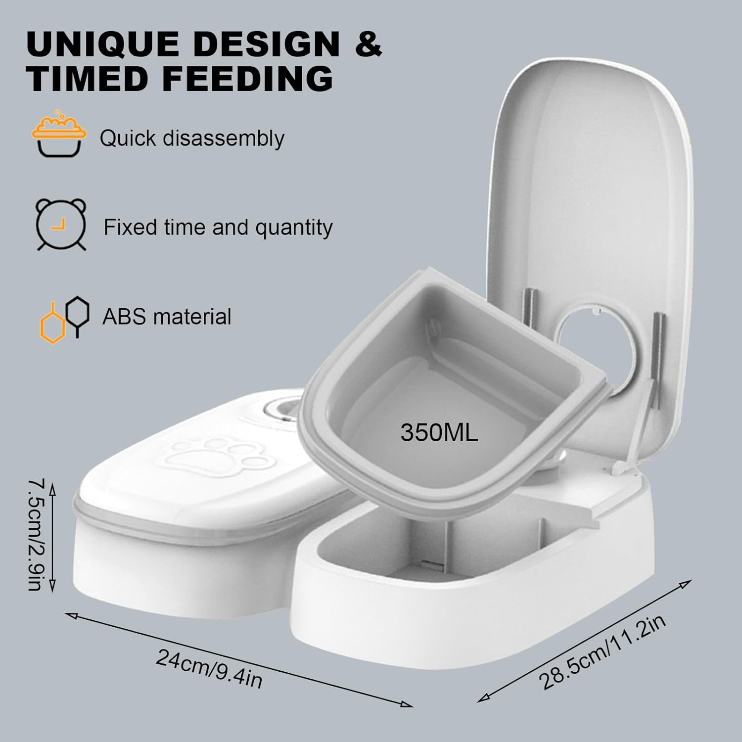 2 Meal Automatic Pet Feeder with 48H Timer for Cat & Dog Wet & Dry Food Dual 700ML Bowls - White - Pet Care > Cat Supplies > Cat Bowls, Feeders & Waterers - Rivercity House & Home Co. (ABN 18 642 972 209) - Affordable Modern Furniture Australia