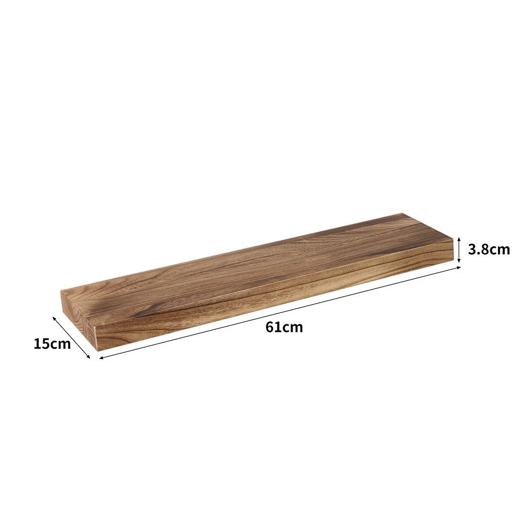 2 Pcs Medium Wall Mounted Floating Shelves - Natural - Rivercity House & Home Co. (ABN 18 642 972 209) - Affordable Modern Furniture Australia