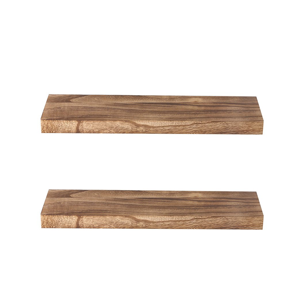 2 Pcs Medium Wall Mounted Floating Shelves - Natural - Rivercity House & Home Co. (ABN 18 642 972 209) - Affordable Modern Furniture Australia