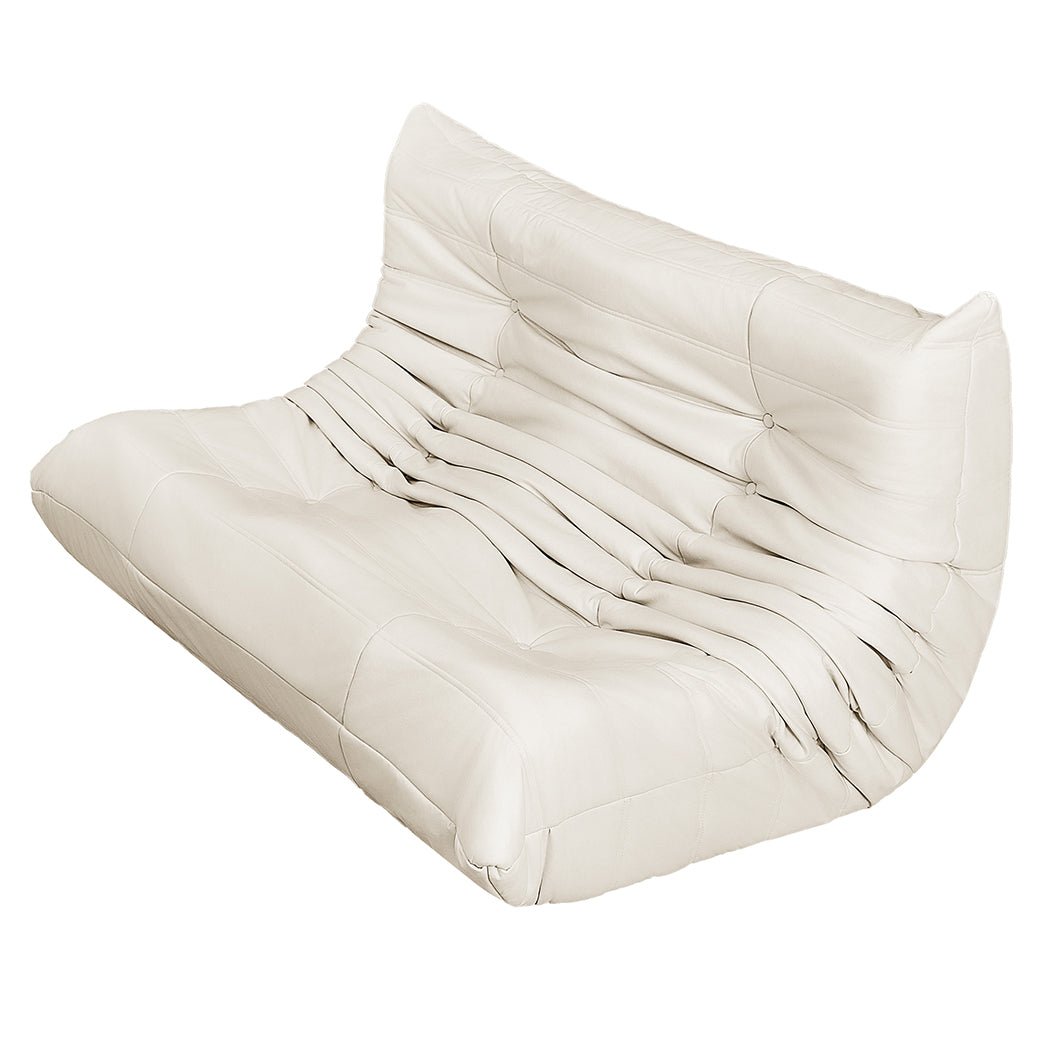 2 - Seater Caterpillar Floor Sofa Lounge - Beige - Rivercity House & Home Co. (ABN 18 642 972 209) - Affordable Modern Furniture Australia