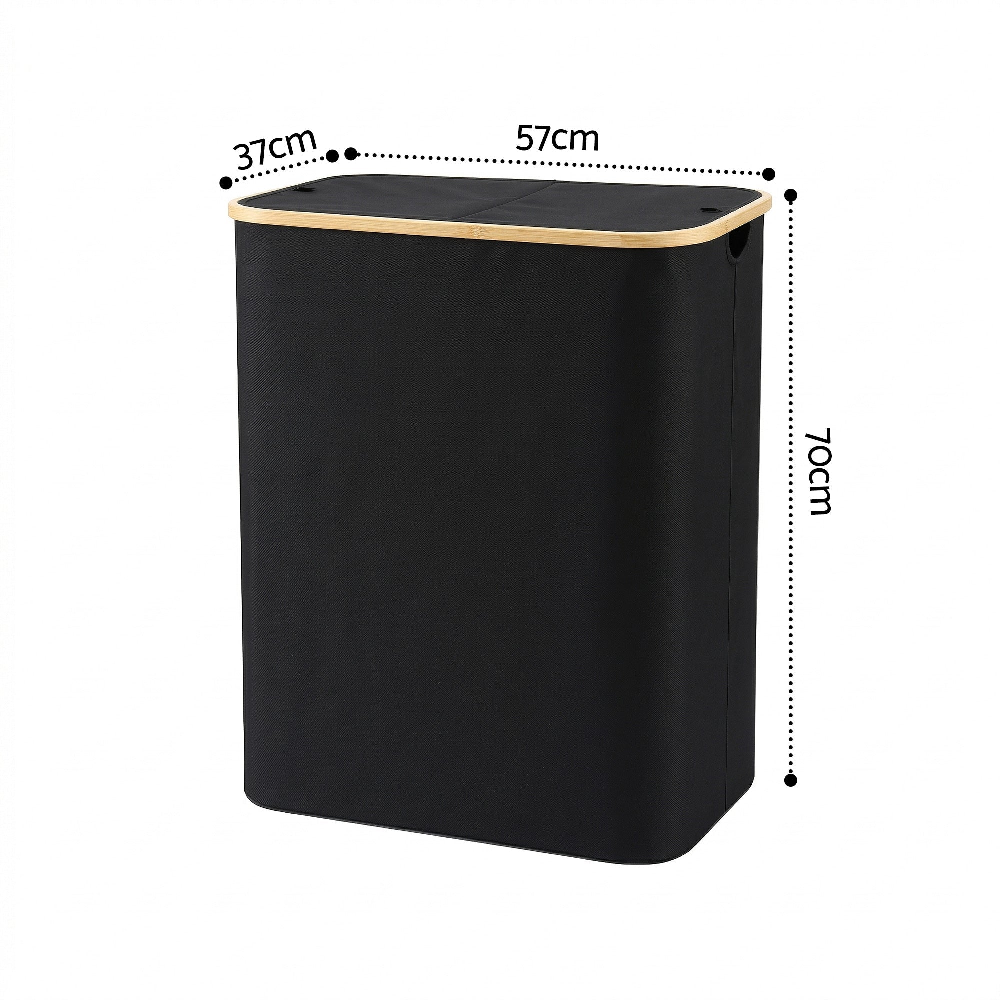 2 Sections Laundry Basket with Removable Bags Foldable Black - Home & Garden > Laundry & Cleaning > Laundry Baskets - Rivercity House & Home Co. (ABN 18 642 972 209) - Affordable Modern Furniture Australia