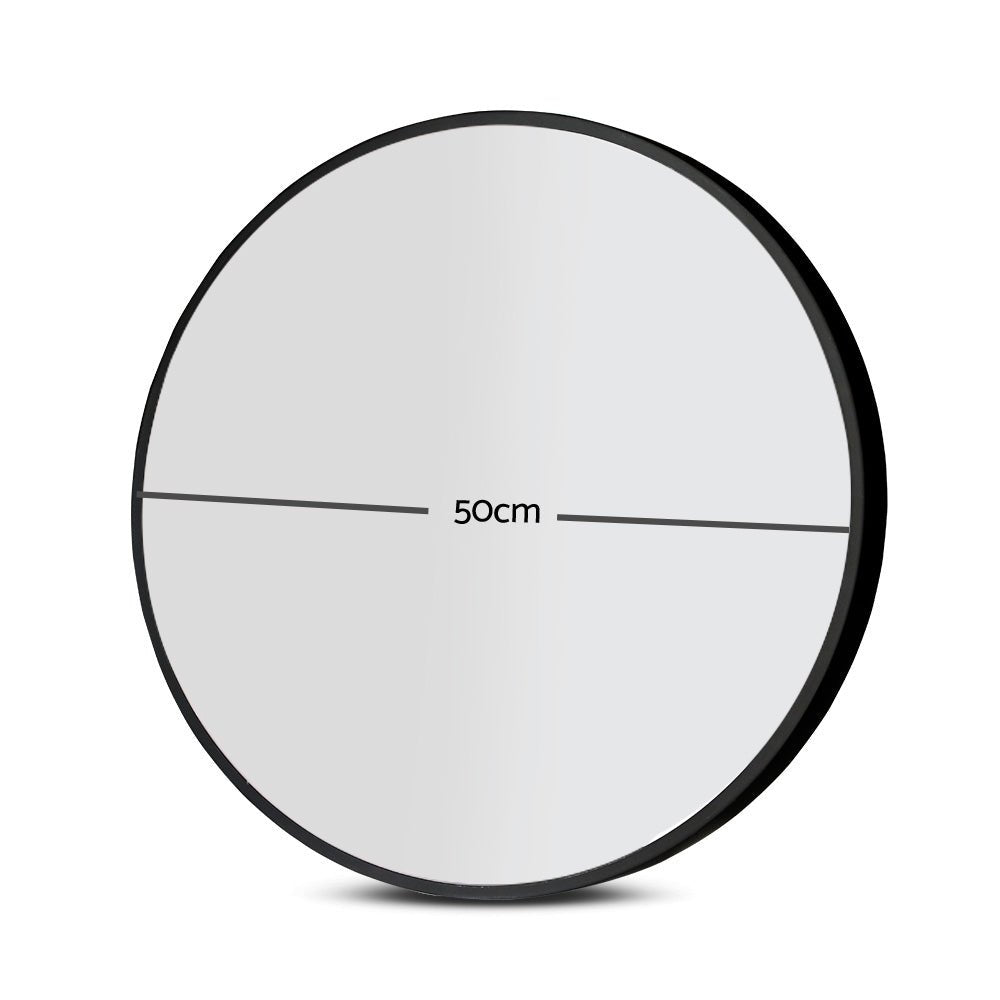 2 Wall Mirror Makeup 50cm Home Decor Framed Mirrors Bathroom Round Black - Health & Beauty > Makeup > Makeup Mirrors - Rivercity House & Home Co. (ABN 18 642 972 209) - Affordable Modern Furniture Australia