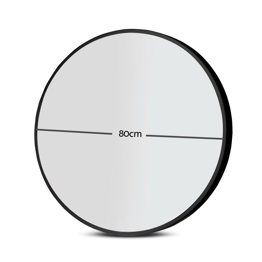 2 Wall Mirror Makeup 80cm Home Decor Framed Mirrors Bathroom Round Black - Health & Beauty > Makeup > Makeup Mirrors - Rivercity House & Home Co. (ABN 18 642 972 209) - Affordable Modern Furniture Australia
