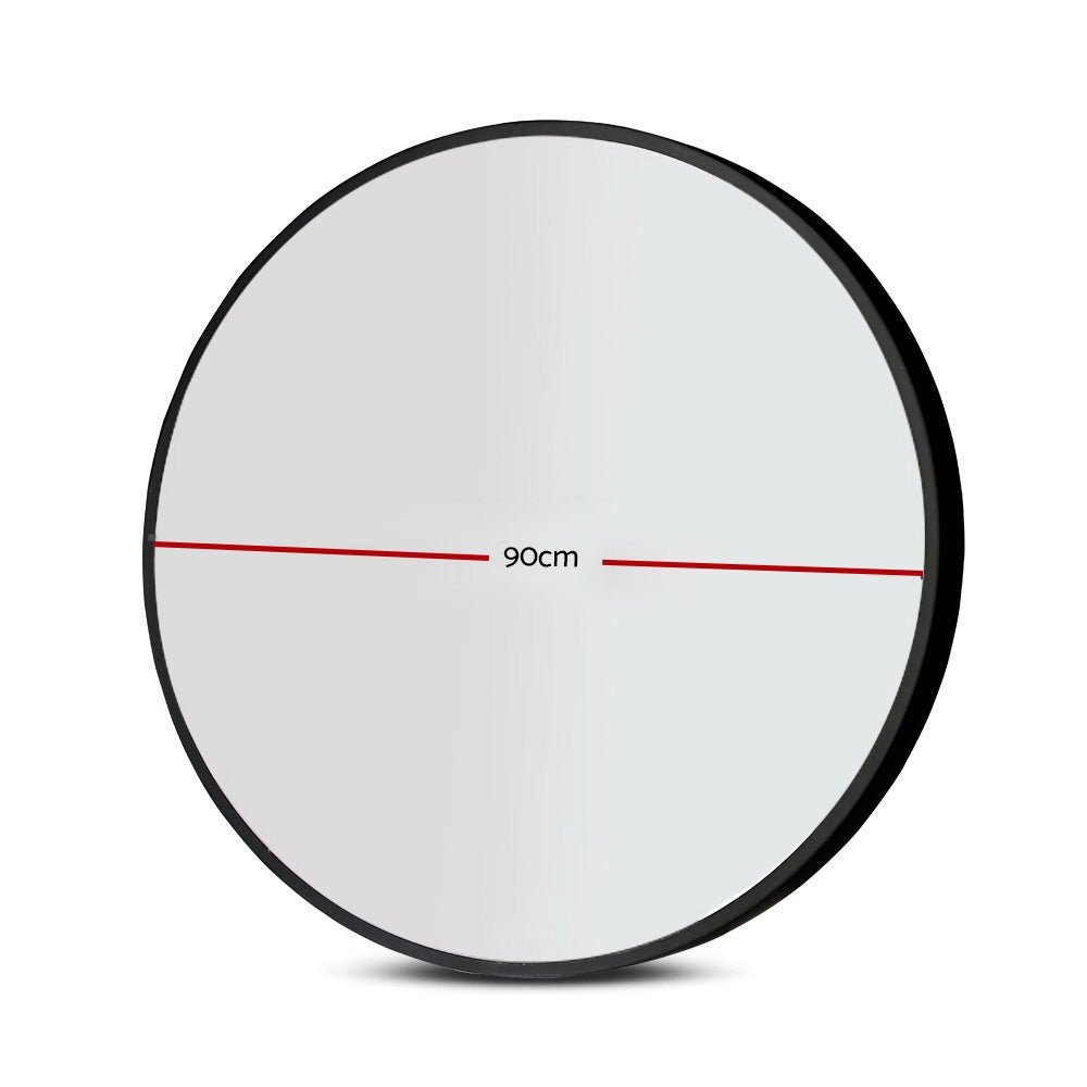 2 Wall Mirror Makeup 90cm Home Decor Framed Mirrors Bathroom Round Black - Health & Beauty > Makeup > Makeup Mirrors - Rivercity House & Home Co. (ABN 18 642 972 209) - Affordable Modern Furniture Australia