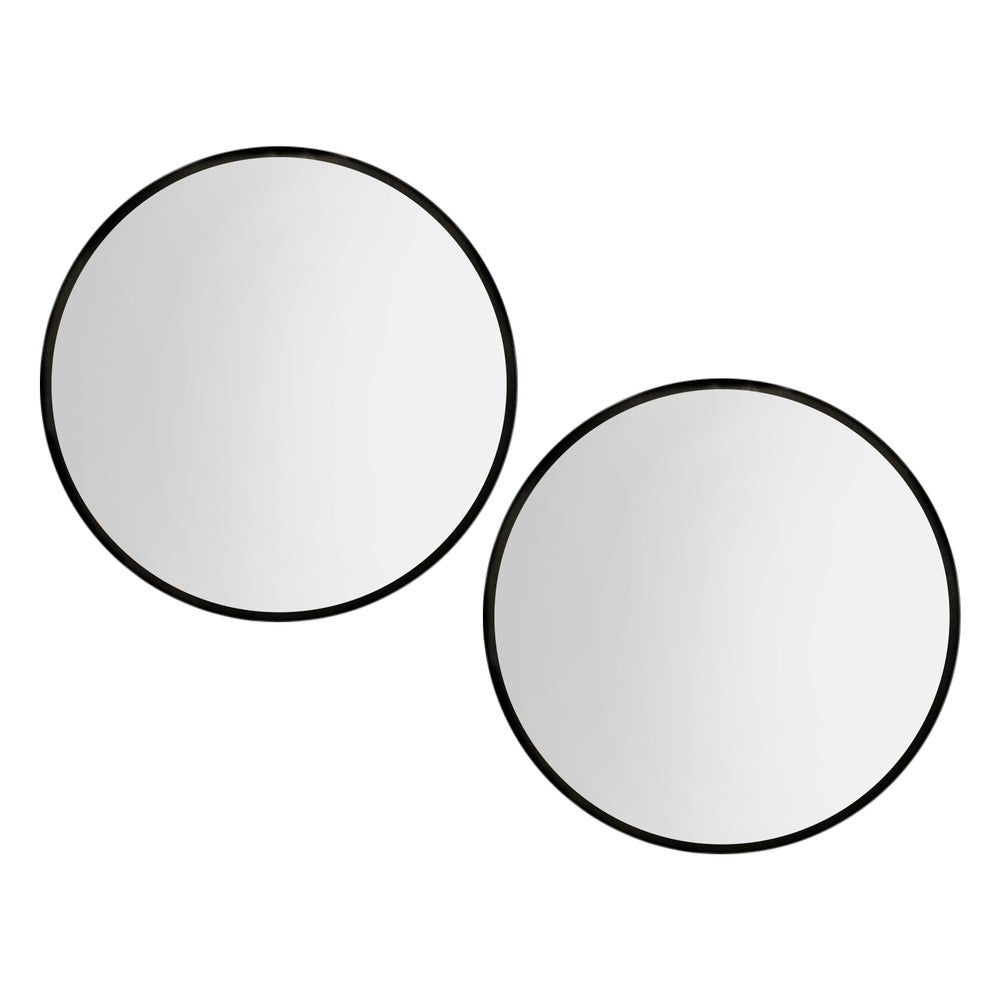 2 Wall Mirror Makeup 90cm Home Decor Framed Mirrors Bathroom Round Black - Health & Beauty > Makeup > Makeup Mirrors - Rivercity House & Home Co. (ABN 18 642 972 209) - Affordable Modern Furniture Australia