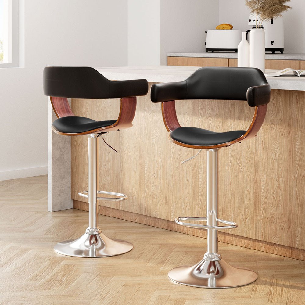2 x Wooden Bar Stools - Rivercity House & Home Co. (ABN 18 642 972 209) - Affordable Modern Furniture Australia