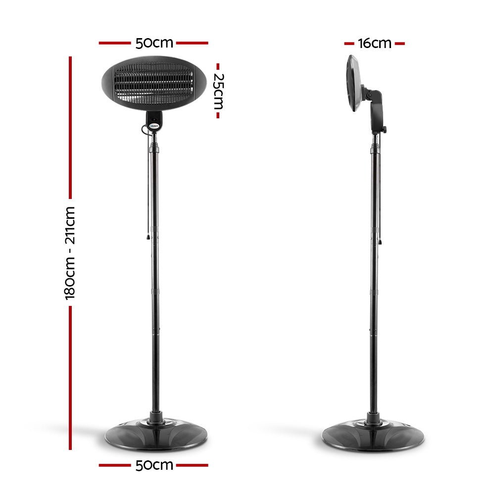 2000w Electric Portable Patio Strip Heater - Rivercity House & Home Co. (ABN 18 642 972 209) - Affordable Modern Furniture Australia