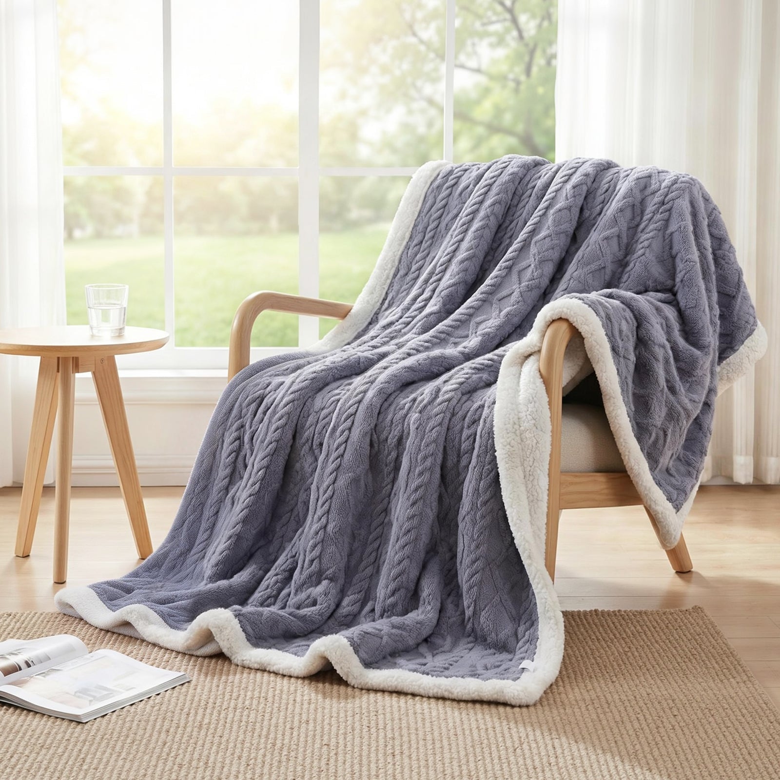 203x230cm Throw Blanket Double - Sided Fleece Lightweight For Sofa Couch Bed - Home & Garden > Bedding > Blankets & Throws - Rivercity House & Home Co. (ABN 18 642 972 209) - Affordable Modern Furniture Australia