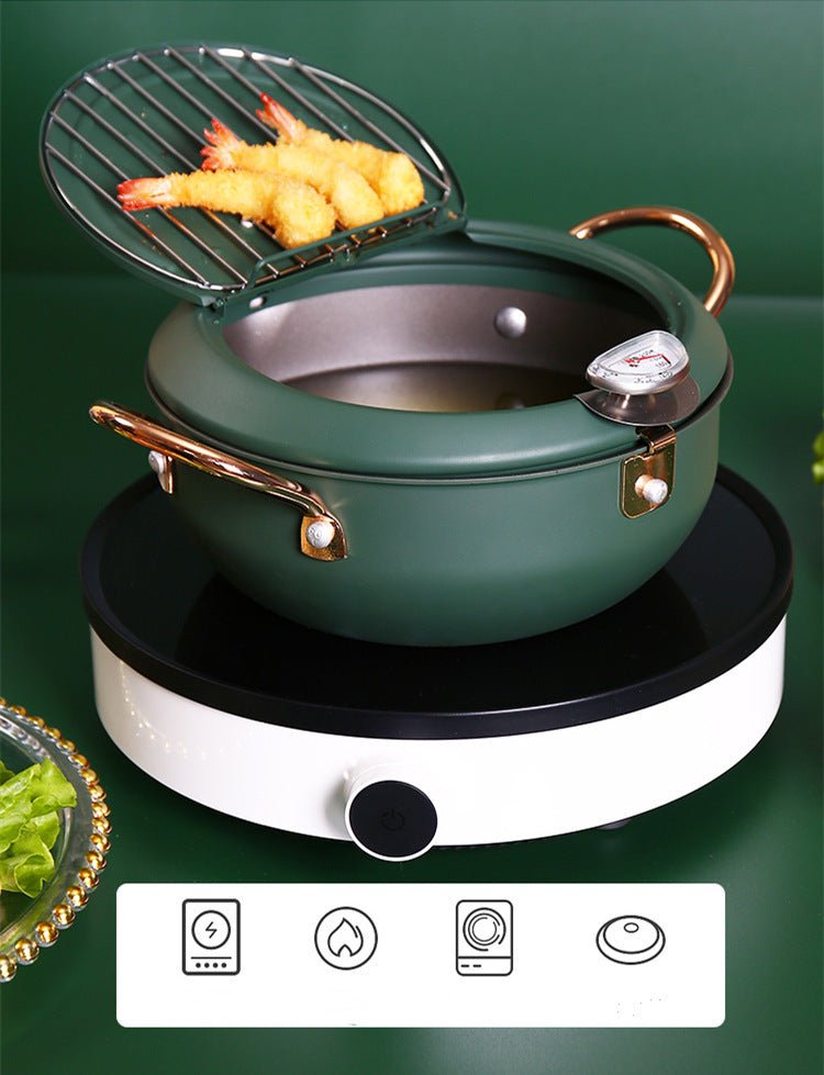 20cm JSHS - YZG0320 - 1 Double Handle Tempura Karaga Fryer Pot Frying Pan - Appliances > Kitchen Appliances > Deep Fryers - Rivercity House & Home Co. (ABN 18 642 972 209) - Affordable Modern Furniture Australia