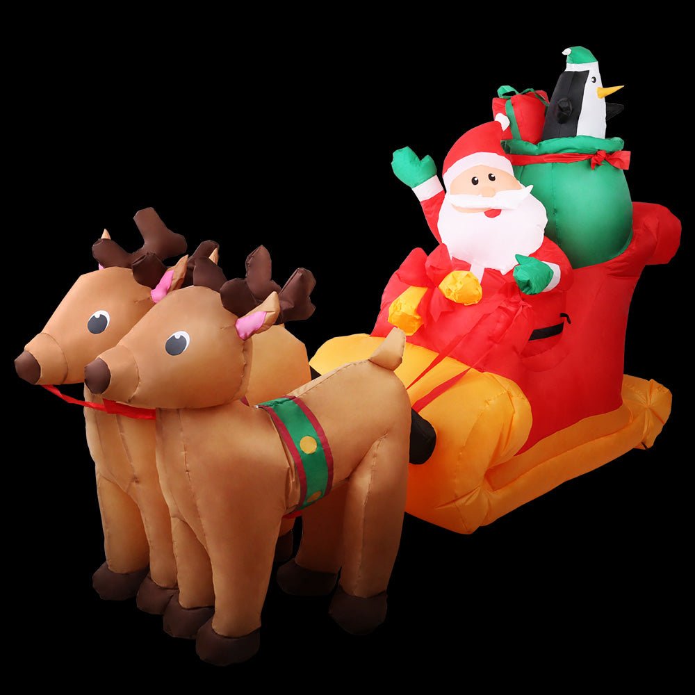2.2M Christmas Inflatable Santa Sleigh Ride Reindeer Deer Decor - Occasions - Rivercity House & Home Co. (ABN 18 642 972 209) - Affordable Modern Furniture Australia