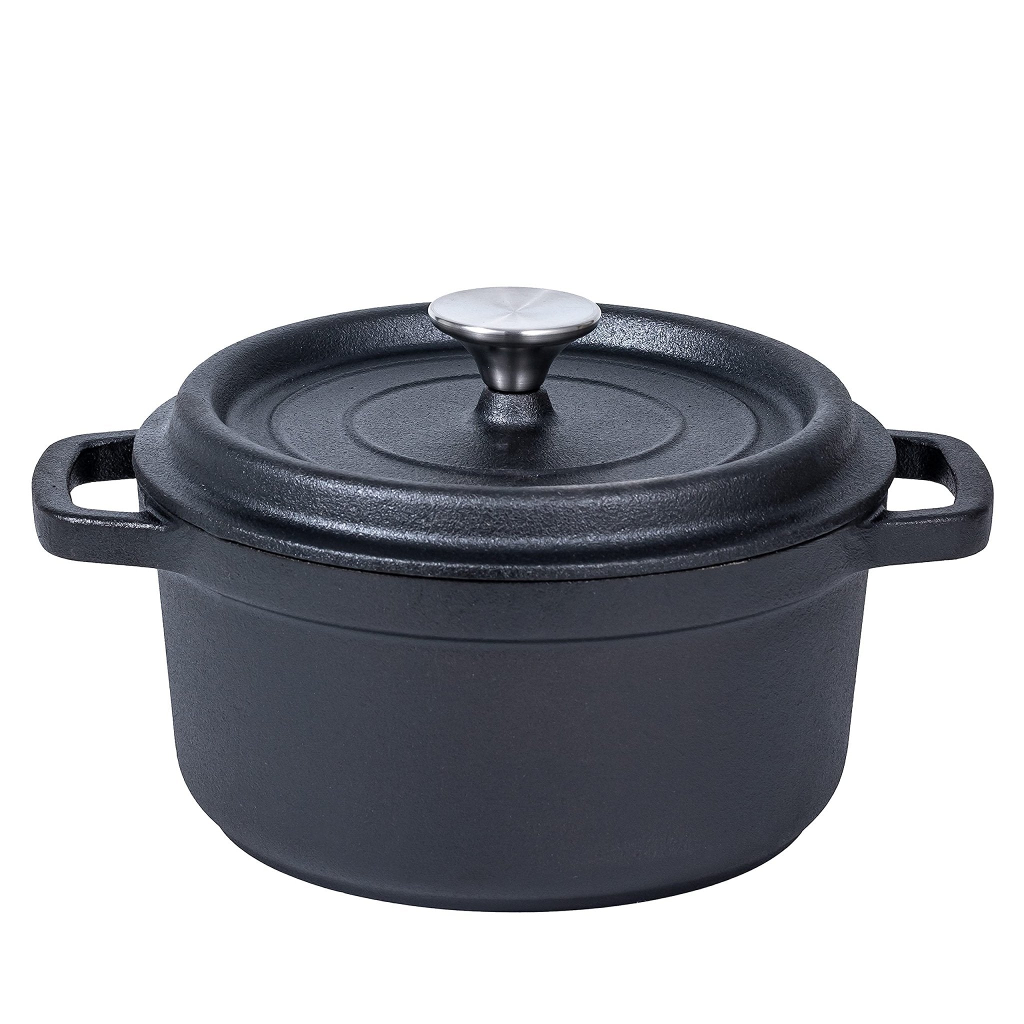 24cm Pre - seasoned NonStick Cast Iron Dutch Oven Handles Lid Skillet Cookware Braising Pot Pan Casserole - Home & Garden > Kitchenware > Skillets & Frying Pans - Rivercity House & Home Co. (ABN 18 642 972 209) - Affordable Modern Furniture Australia