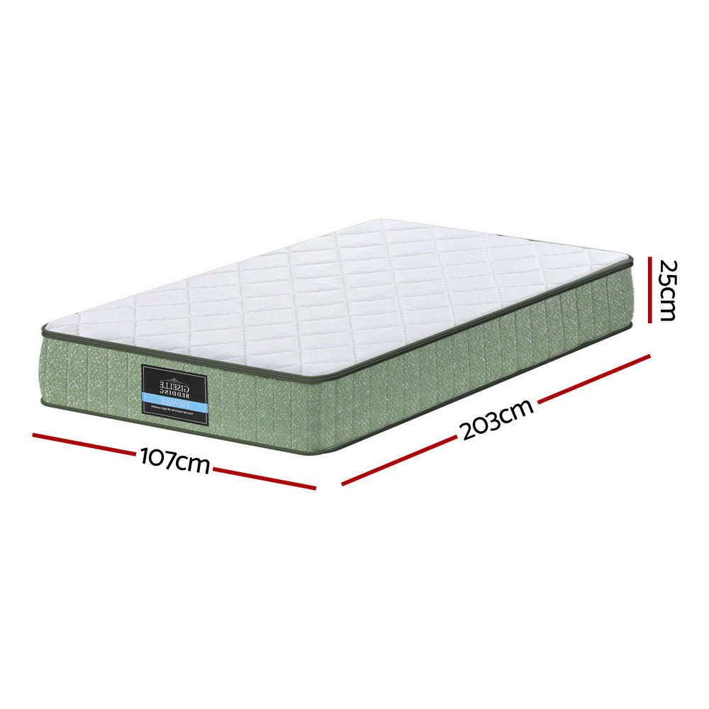 25cm Memory Foam Mattress Dual Layer Zipper Cover Cool Charcoal Foam Mattresses King Single - Furniture > Mattresses > King Single Mattress - Rivercity House & Home Co. (ABN 18 642 972 209) - Affordable Modern Furniture Australia