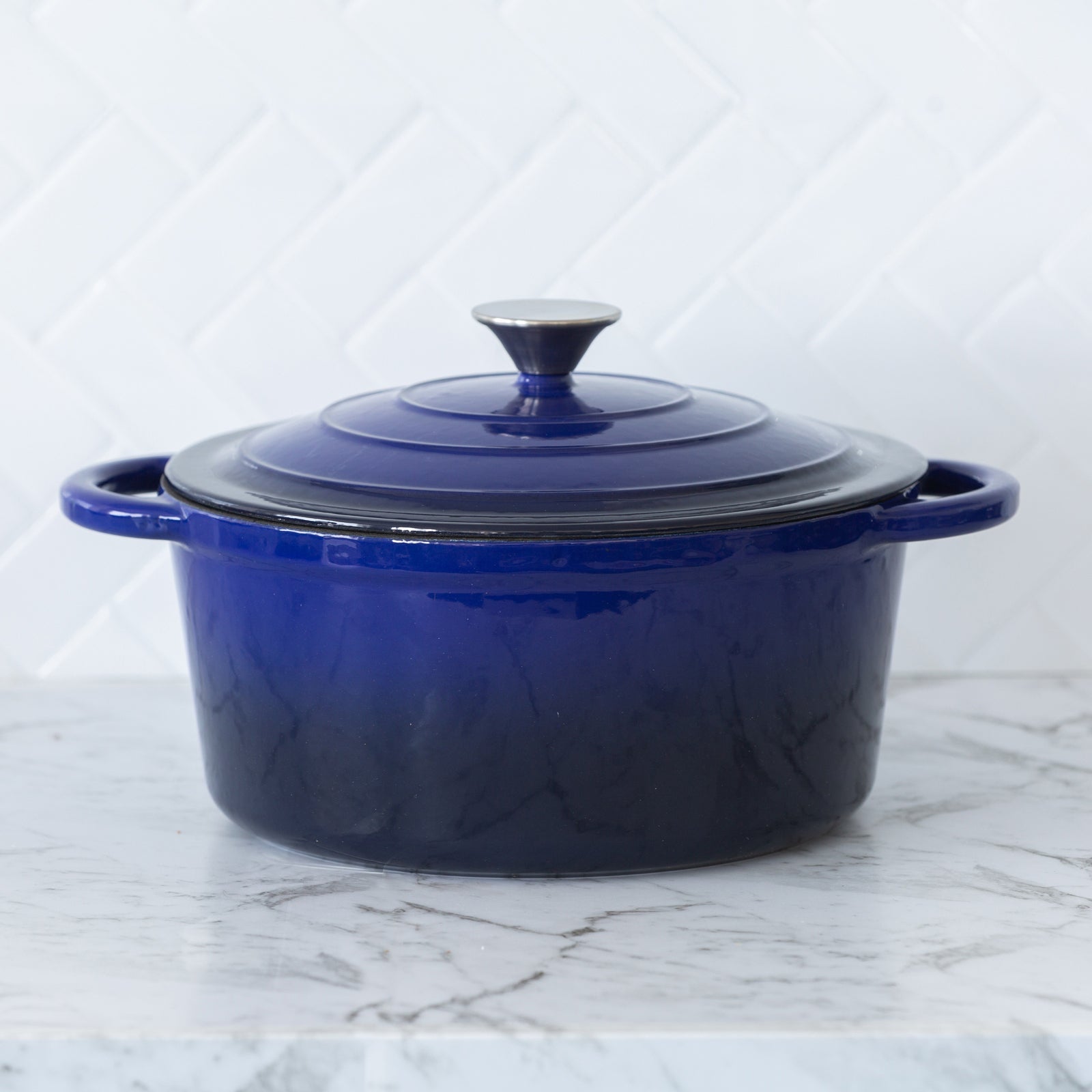 26cm Enamelled Cast Iron French Oven Casserole (4.7L) - Blue - Home & Garden > Kitchenware > Skillets & Frying Pans - Rivercity House & Home Co. (ABN 18 642 972 209) - Affordable Modern Furniture Australia