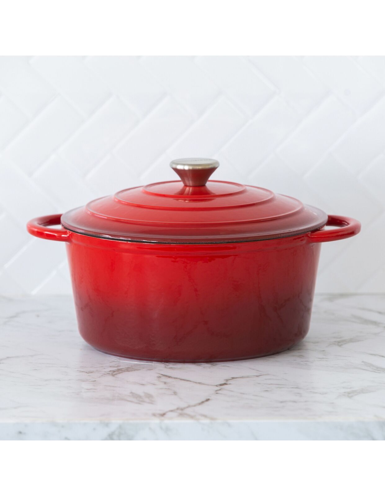 26cm Enamelled Cast Iron French Oven Casserole (4.7L) - Red - Home & Garden > Kitchenware > Skillets & Frying Pans - Rivercity House & Home Co. (ABN 18 642 972 209) - Affordable Modern Furniture Australia