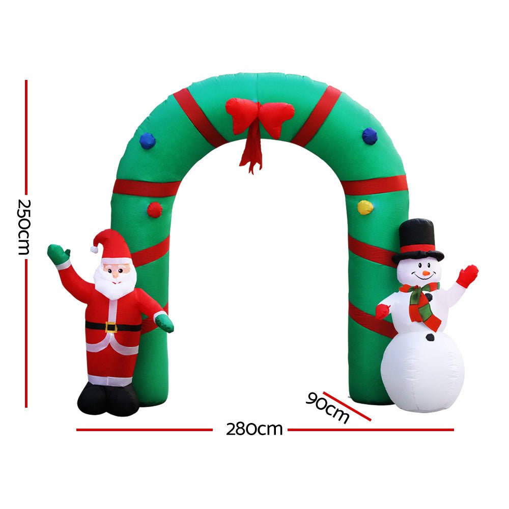 2.8M Christmas Inflatable Giant Arch Way Santa Snowman Light Decor - Occasions - Rivercity House & Home Co. (ABN 18 642 972 209) - Affordable Modern Furniture Australia