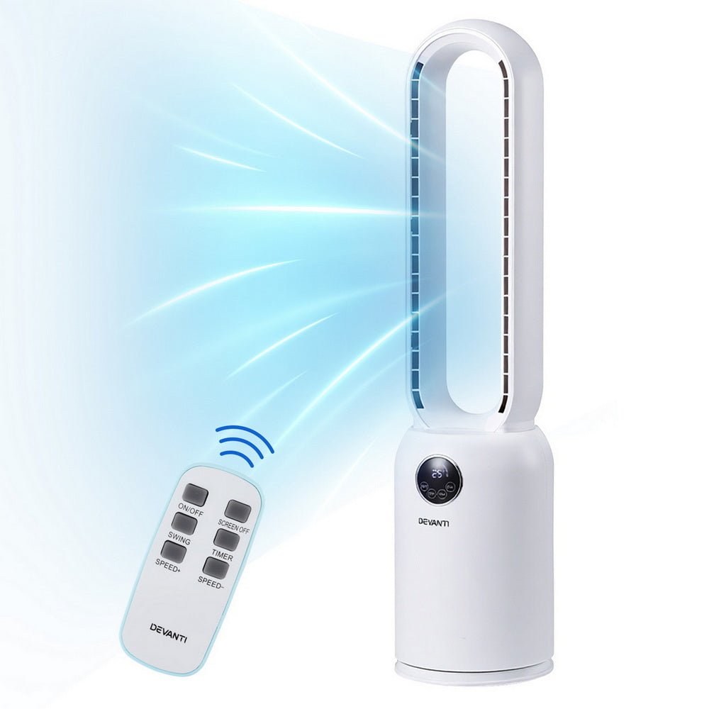 2in1 Bladeless Fan Air Purification W/ Remote 88cm - Appliances > Fans > Portable Fans - Rivercity House & Home Co. (ABN 18 642 972 209) - Affordable Modern Furniture Australia