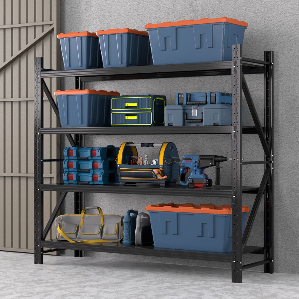2Mx1.8M Garage Shelving Warehouse Rack Pallet Racking Storage Shelf Black - Tools > Tools Storage > Wall Storage Racks - Rivercity House & Home Co. (ABN 18 642 972 209) - Affordable Modern Furniture Australia