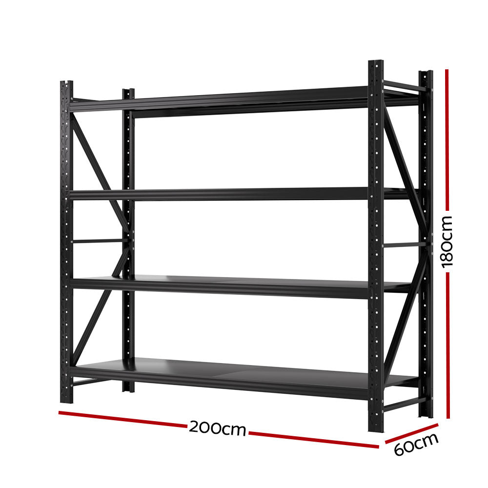 2Mx1.8M Garage Shelving Warehouse Rack Pallet Racking Storage Shelf Black - Tools > Tools Storage > Wall Storage Racks - Rivercity House & Home Co. (ABN 18 642 972 209) - Affordable Modern Furniture Australia