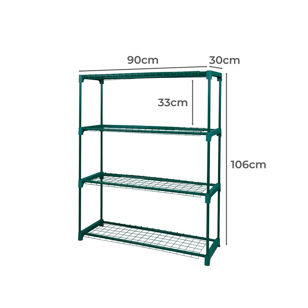 2x 4 Tier Metal Plant Stand Shelves - Dark Green - Rivercity House & Home Co. (ABN 18 642 972 209) - Affordable Modern Furniture Australia