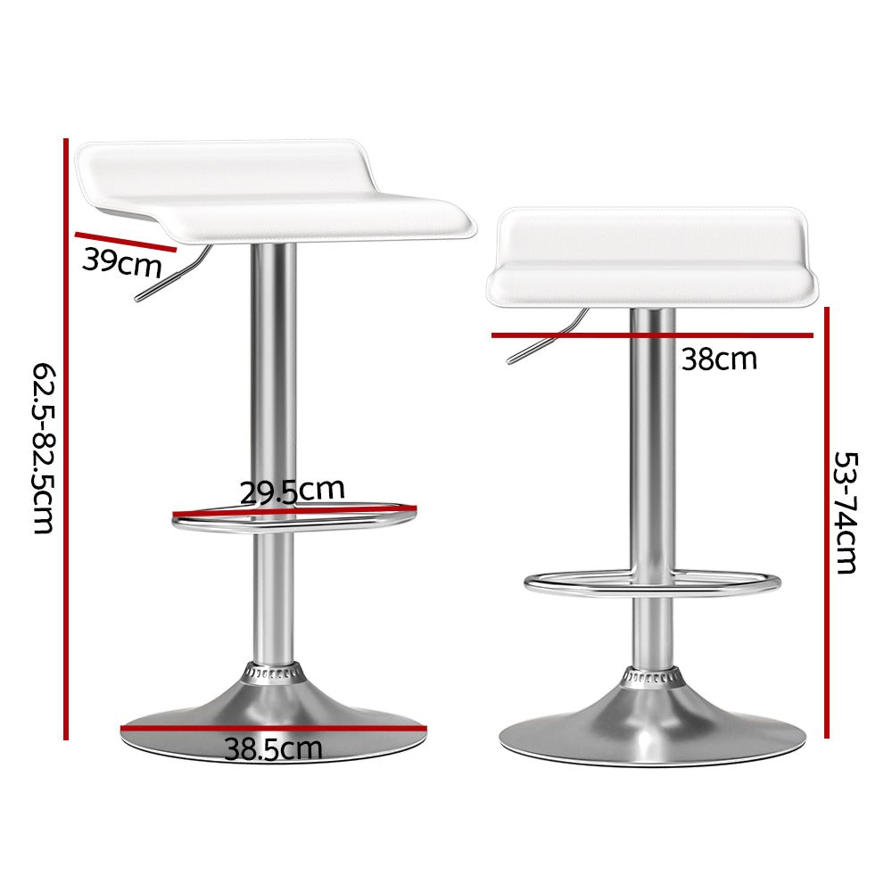 2x Bar Stools Faux Leather Chair White - Furniture > Bar Stools & Chairs > Table & Bar Stools - Rivercity House & Home Co. (ABN 18 642 972 209) - Affordable Modern Furniture Australia