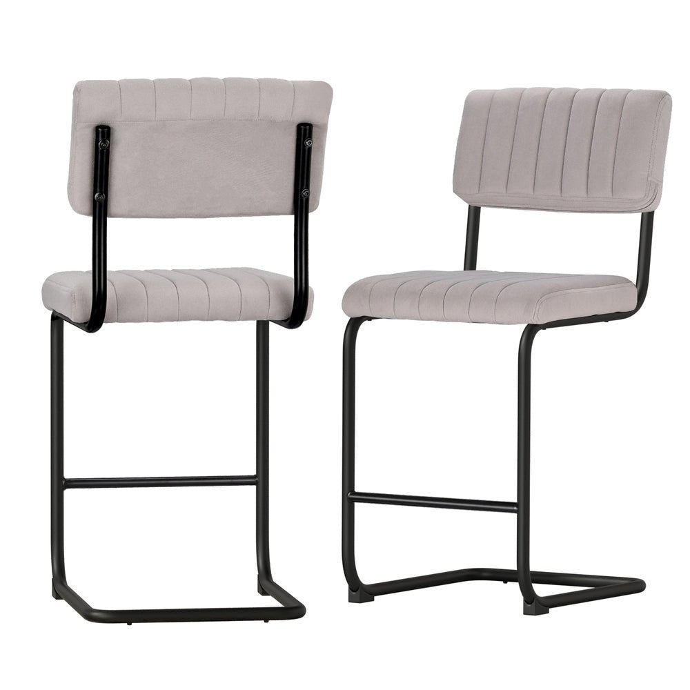 2x Bar Stools Velvet Chairs - Furniture > Bar Stools & Chairs - Rivercity House & Home Co. (ABN 18 642 972 209) - Affordable Modern Furniture Australia