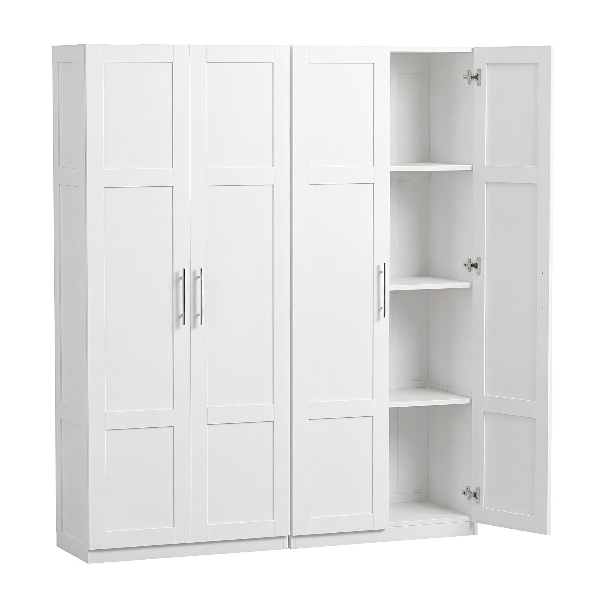 2x Buffet Sideboard Cabinet Pantry Hutch Kitchen Storage Organiser White - Furniture > Dining > Buffets & Sideboards - Rivercity House & Home Co. (ABN 18 642 972 209) - Affordable Modern Furniture Australia
